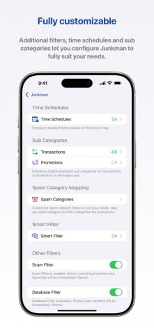 Junkman: AI Spam SMS Blocker для iOS — скриншот 3