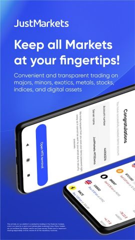 JustMarkets Trading для Android — скриншот 1