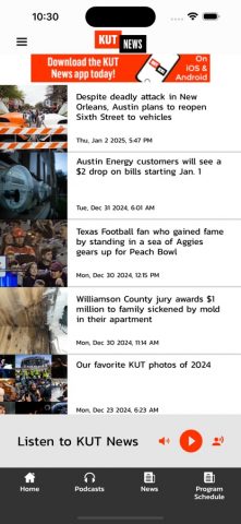 KUT News 90.5 для iOS — скриншот 1