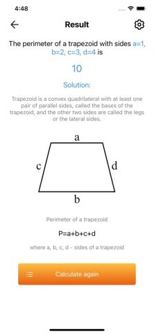 Калькулятор периметров фигур для iOS — скриншот 3