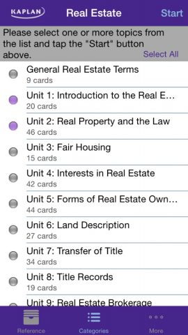 Kaplan Real Estate Terms Flashcards and Reference для iOS — скриншот 2