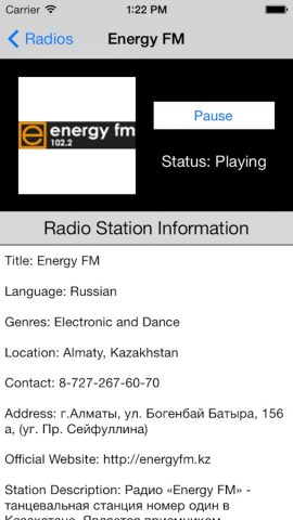 Kazakhstan Radio Live Player (Astana / Kazakh / Russian / Қазақстан Qazaqstan / Казахстан / радио) для iOS — скриншот 5