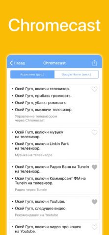 Команды для Google Ассистент для iOS — скриншот 3