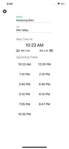 Komuter — KTMB Timetable для iOS — скриншот 1