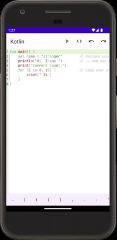 Kotlin Compiler Offline для Android — скриншот 1