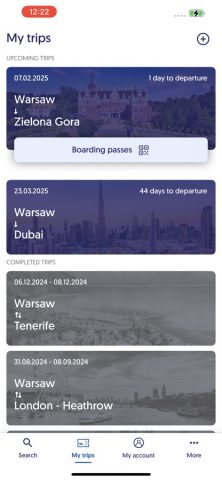 LOT Polish Airlines для iOS — скриншот 2