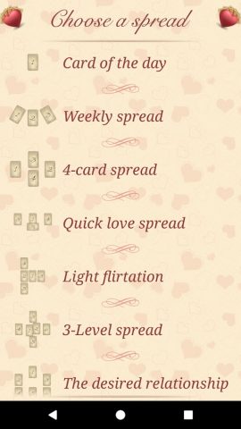 Lenormand Love Tarot для Android — скриншот 2