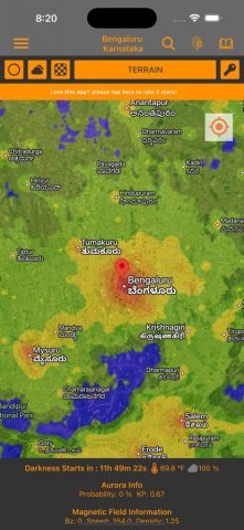 Light Pollution Map — Dark Sky для iOS — скриншот 1