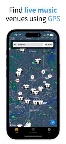 Live Music Map для iOS — скриншот 1