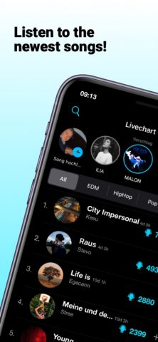 Livechart — Live Music Charts для iOS — скриншот 1