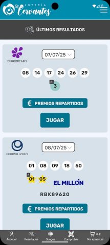 Lotería Cervantes для Android — скриншот 3