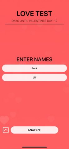 Love Test Compatibility Rating для iOS — скриншот 1