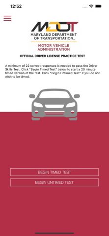 MD Practice Driving Test для iOS — скриншот 1