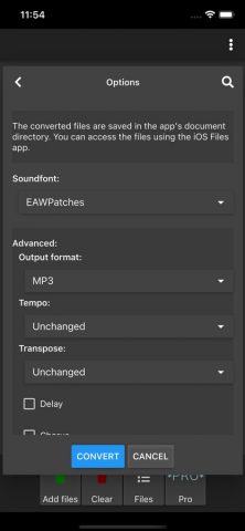 MIDI Converter для iOS — скриншот 1