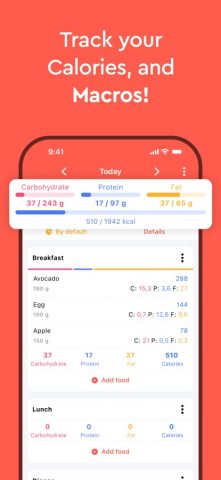 Macros — Calorie Counter для iOS — скриншот 1