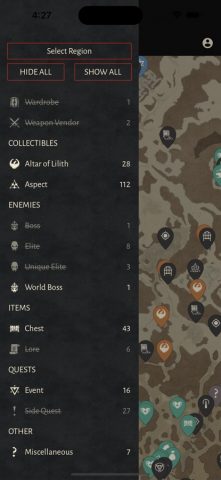 MapGenie: Diablo 4 Map для iOS — скриншот 2