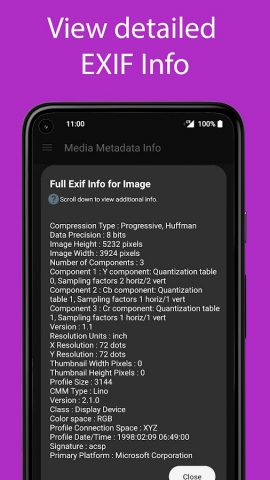 Media Metadata Info: EXIF Info для Android — скриншот 4