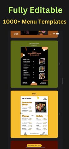 Menu Maker & Designer для iOS — скриншот 1