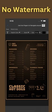 Menu Maker & Designer для iOS — скриншот 3