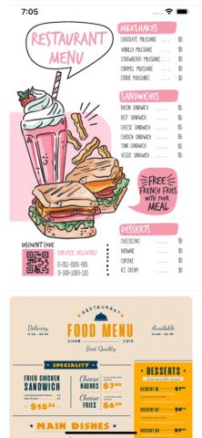 Menu Maker & Designer для iOS — скриншот 5