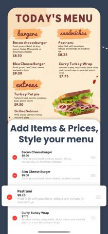 Menu Maker & Price List для iOS — скриншот 2