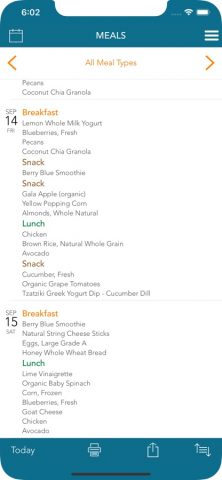 Menu Planner для iOS — скриншот 1