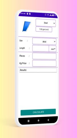 Metal Weight Calculator-Steel для Android — скриншот 2