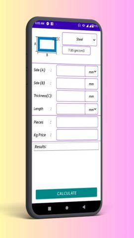 Metal Weight Calculator-Steel для Android — скриншот 4