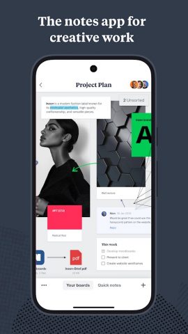 Milanote для Android — скриншот 1