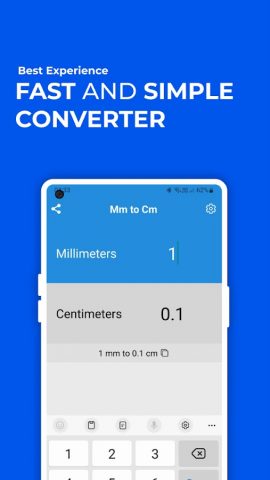 Millimeters to Centimeters mm для Android — скриншот 1