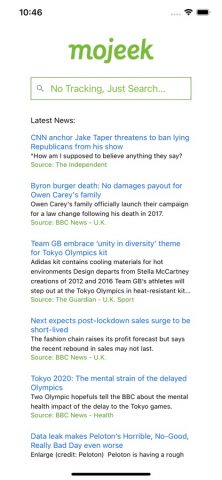 Mojeek для iOS — скриншот 1