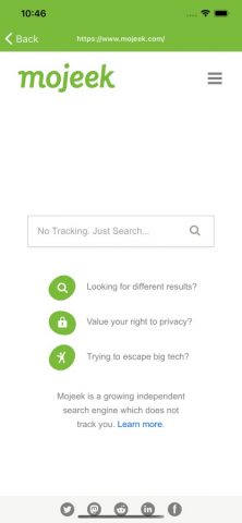 Mojeek для iOS — скриншот 3