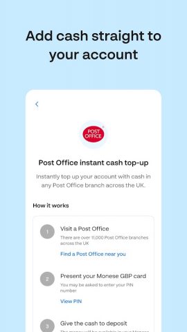 Monese — A banking alternative для Android — скриншот 3