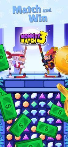 Monkey Match 3: Money Game для Android — скриншот 1