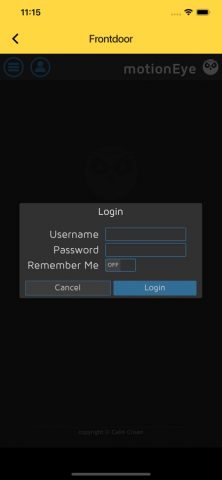 MotionEyeOS Client для iOS — скриншот 1