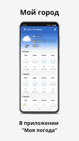 Моя погода для Android — скриншот 4