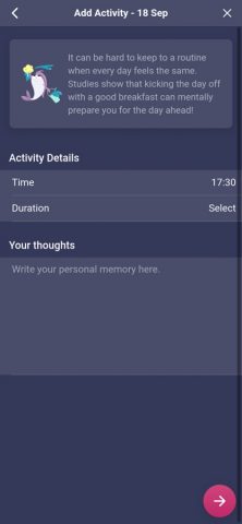 My Activity Journal для iOS — скриншот 2