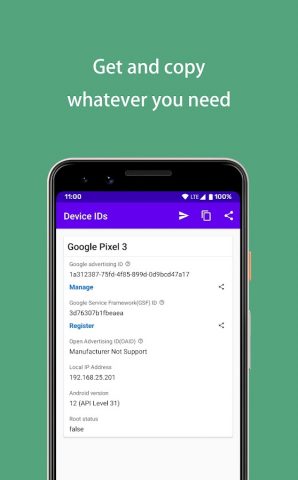 My Device IDs: GSF GAID viewer для Android — скриншот 1