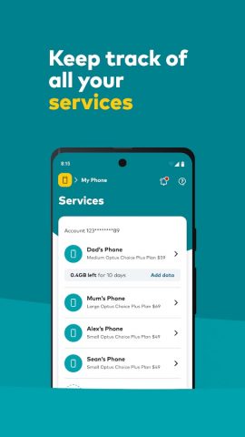 My Optus для Android — скриншот 3
