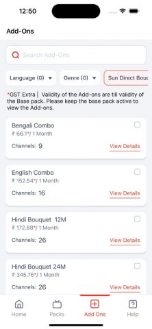 My Sun Direct App для iOS — скриншот 4
