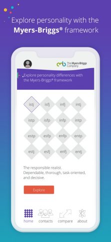 Myers-Briggs для iOS — скриншот 1