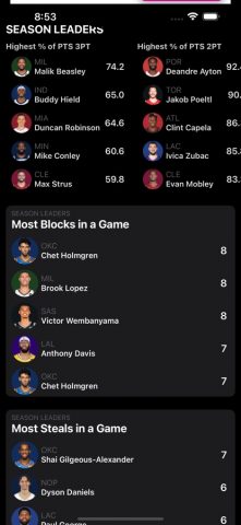NBA Standings для iOS — скриншот 3
