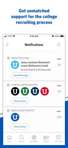 NCSA Athletic Recruiting для iOS — скриншот 1