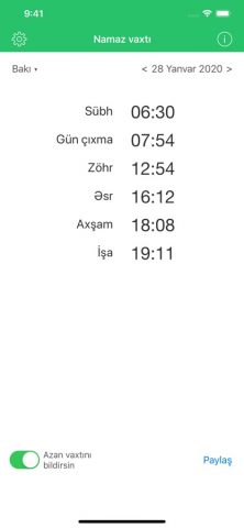 Namaz vaxti для iOS — скриншот 1