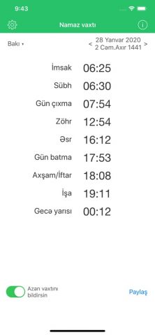 Namaz vaxti для iOS — скриншот 4
