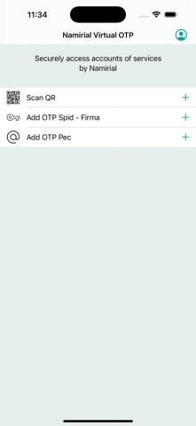 Namirial OTP для iOS — скриншот 1