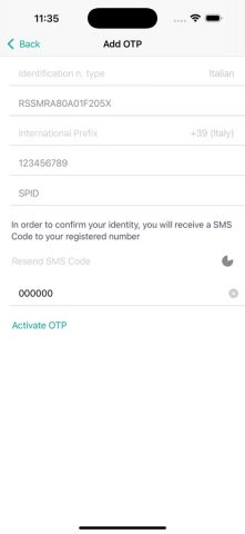 Namirial OTP для iOS — скриншот 2