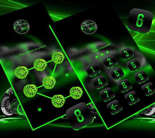 Neon Green Car Launcher Theme для Android — скриншот 5