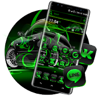 Neon Green Car Launcher Theme для Android