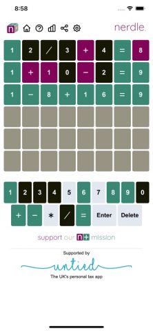 Nerdle для iOS — скриншот 1